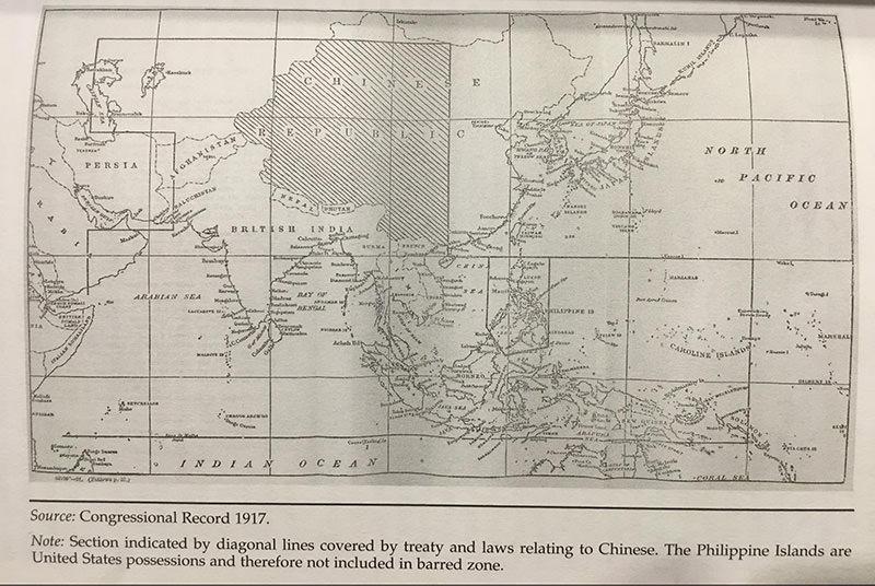 Map of the Asiatic Barred Zone.